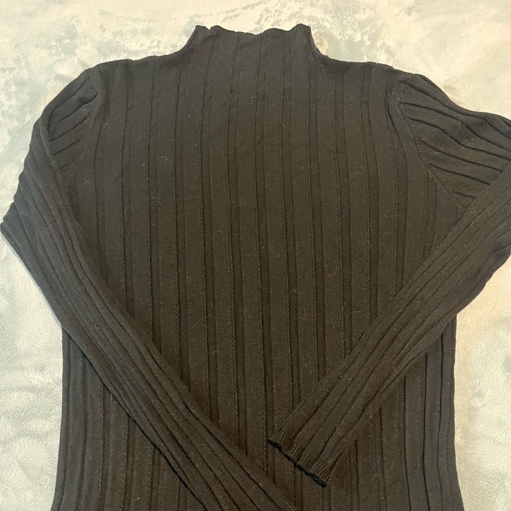 High neck ribbed sweater